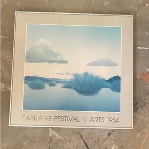 Vintage framed art print Santa Fe art Festival 1984